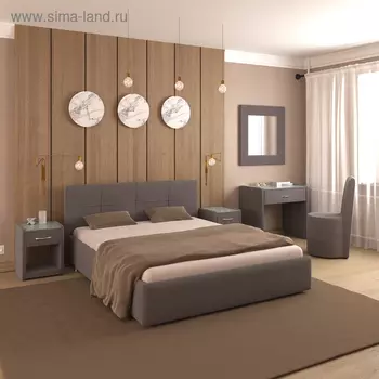 Кровать «Пантеон» с ПМ, 1600х2000, ортопедическое основание, цвет Bravo Grey