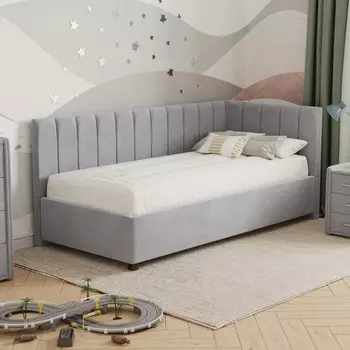 Кровать «Помпиду» без ПМ, 100200 см, премиум велюр, цвет звёздная пыль