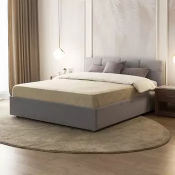 Кровать двуспальная «Птичье гнездо», с мягким изголовьем, 14002000 мм, премиум велюр, цвет звёздная пыль