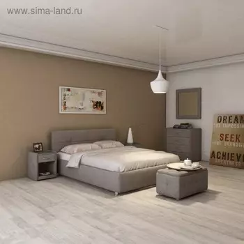 Кровать «Птичье гнездо» без ПМ, 180200 см, премиум рогожка, цвет дымчатый кварц