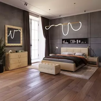 Кровать «Птичье гнездо New» с ПМ, 1400 × 2000 мм, ЭКО деревянный каркас, 1 ящик, бежевый