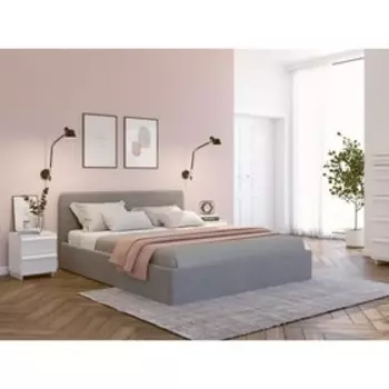 Кровать Rafael 160х200 см, серая рогожка