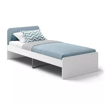 Кровать Romack Home, без основания, 200х90 см, велюр, цвет голубой