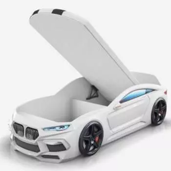 Кровать Romeo-M, мультибренд, цвет белый, фары, ящик, «ОртоМатрас»