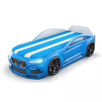 Кровать Romeo-M, мультибренд, цвет голубой, фары, ящик, матрас