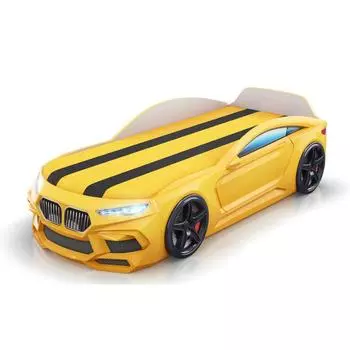 Кровать Romeo-M, мультибренд, цвет жёлтый, фары, ящик, матрас