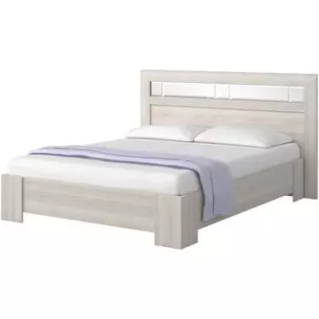 Кровать «Роксана», 1600 2000 мм, зеркало, без основания, ясень шимо светлый