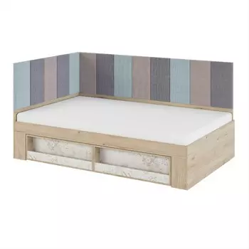 Кровать с мягкими элементами «Алиса №2.3», 12002000 мм, цвет гикори джексон / спринт