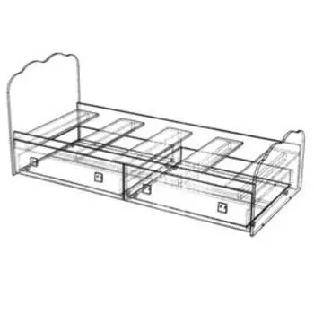 Кровать с ящиками «Принцесса», 2032 850 900 мм, цвет дуб сонома