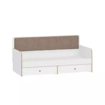 Кровать с ящиками Вуди 11.02 , с/м 900х2000, 2092х944х965, Белый/Дуб золотой