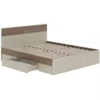 Кровать без ПМ «Некст 72», 14002000 мм, с ящиком, цвет ясень шимо тёмный / ясень шимо светлый
