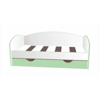 Кровать-тахта детская, спальное место 1600 × 700 мм, цвет белый / зелёный