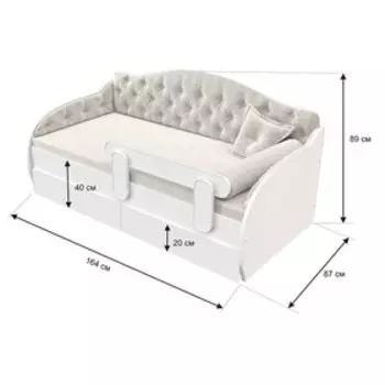 Кровать-тахта «КарлСон24» «ВЭЛЛИ», 87х165х89 см, белая