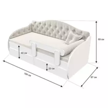 Кровать-тахта «КарлСон24» «ВЭЛЛИ», 87х185х89 см, белая