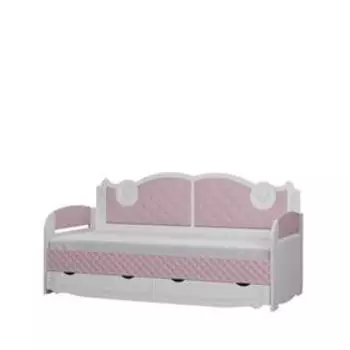 Кровать-тахта с подсветкой «Розалия №900.4», 2000 900 мм, цвет лиственница белая/розовый
