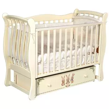 Кровать Tiffany, коллекция «Зайки», цвет слоновая кость