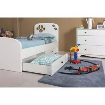 Кровать Томас с ящиками 11.26, 1938х872х995, Белый/Ясень ваниль