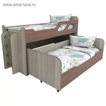 Кровать Вега 5, 2090х850х1020, Ясень шимо светлый/Темный