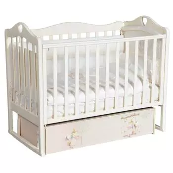 Кровать Venecia, коллекция «Радужные единороги», цвет слоновая кость