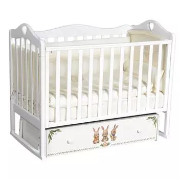 Кровать Venecia, коллекция «Зайки», цвет белый