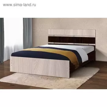 Кровать «Венеция 10», 1400х2000, ЛДСП, цвет ясень шимо светлый / венге