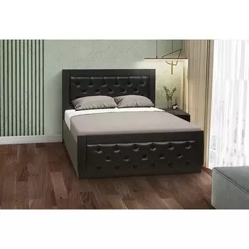 Кровать односпальная «Венеция 13.2», с мягким изголовьем, 14002000 мм, экокожа, цвет венге шёлк матовый