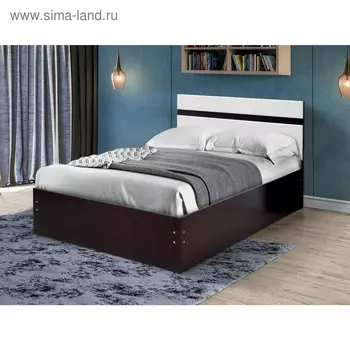 Кровать «Венеция 8», 1400х2000 мм, цвет венге / белый глянец