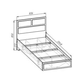 Кровать односпальная парящая «Клик Мебель. Зара», 8002000 мм, цвет крафт белый
