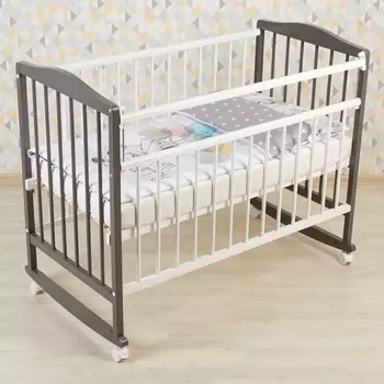 Кроватка детская Фея 204, цвет белый/графит