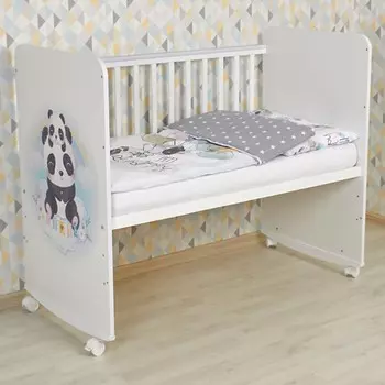 Кровать детская Фея 702 Милые панды, белый