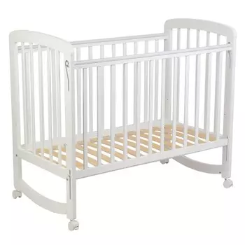 Кроватка детская Polini kids Simple 304, с маятником, цвет белый