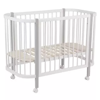 Кроватка детская Polini kids Simple 350, цвет белый-серый