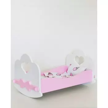 Кроватка качалка «Сердце» с постельным бельём