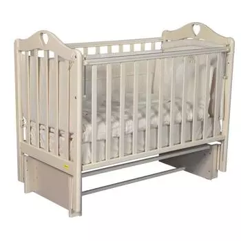 Кроватка Mirella Plus, автостенка, универсальный маятник, цвет слоновая кость