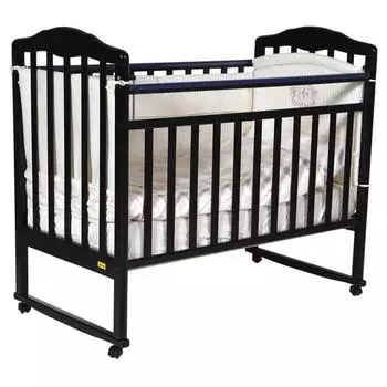 Кроватка Modena, колесо, качалка, цвет шоколад