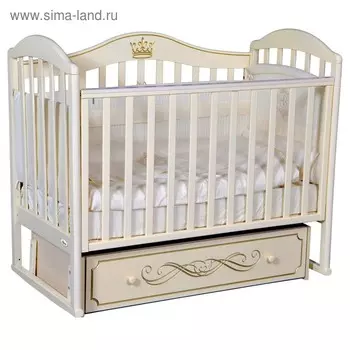 Кроватка Oliver Camilla Elite, универсальный маятник, ящик, цвет слоновая кость