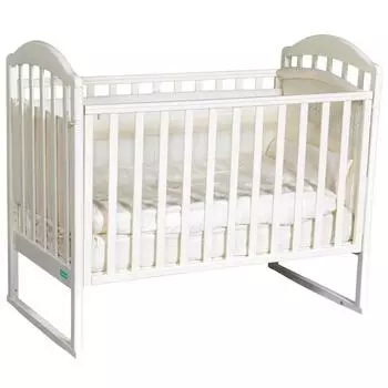 Кроватка Scarlet, колесо, качалка, цвет слоновая кость