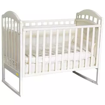 Кроватка Siena, колесо, качалка, цвет слоновая кость