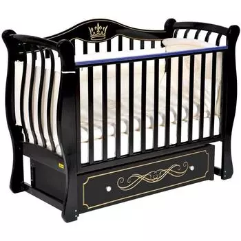 Кроватка Toscana Elegance, автостенка, ящик, универсальный маятник, цвет шоколад