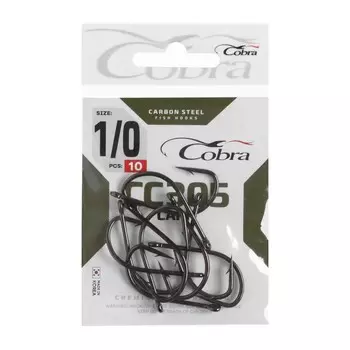 Крючки Cobra CARP, серия CC305, № 01/0, 10 шт.