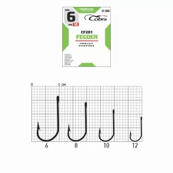 Крючки Cobra FEEDER CF201, №8, 10 шт.