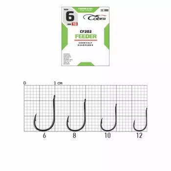 Крючки Cobra FEEDER CF202, №8, 10 шт.