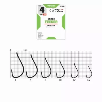 Крючки Cobra FEEDER, серия CF203, № 12, 10 шт.