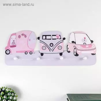 Крючки декоративные дерево "Автомобили" 19х50х4,5 см