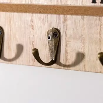 Крючки декоративные дерево "Домик с полосатой крышей" 30х20х3,5 см