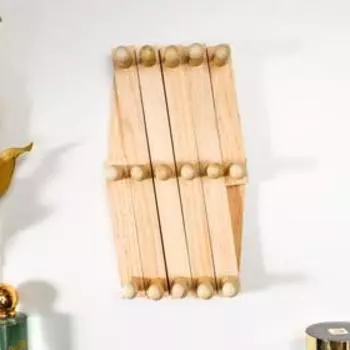 Крючки декоративные дерево "Гармошка - 5 ромбов" 24х5,5х13,5 см