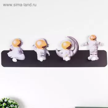 Крючки декоративные дерево "Космонавты" 15х50х4,5 см