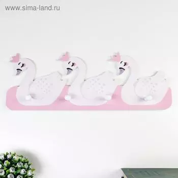 Крючки декоративные дерево "Лебеди в коронах" 18,5х50х4,5 см