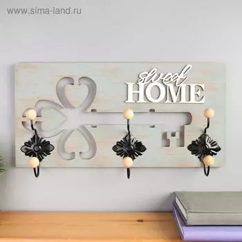 Крючки декоративные дерево "Резной ключ. Милый дом" МИКС 20,5х39,5х6 см