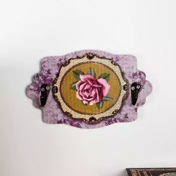 Крючки декоративные дерево "Роза. Прованс" 11,5х18х3 см